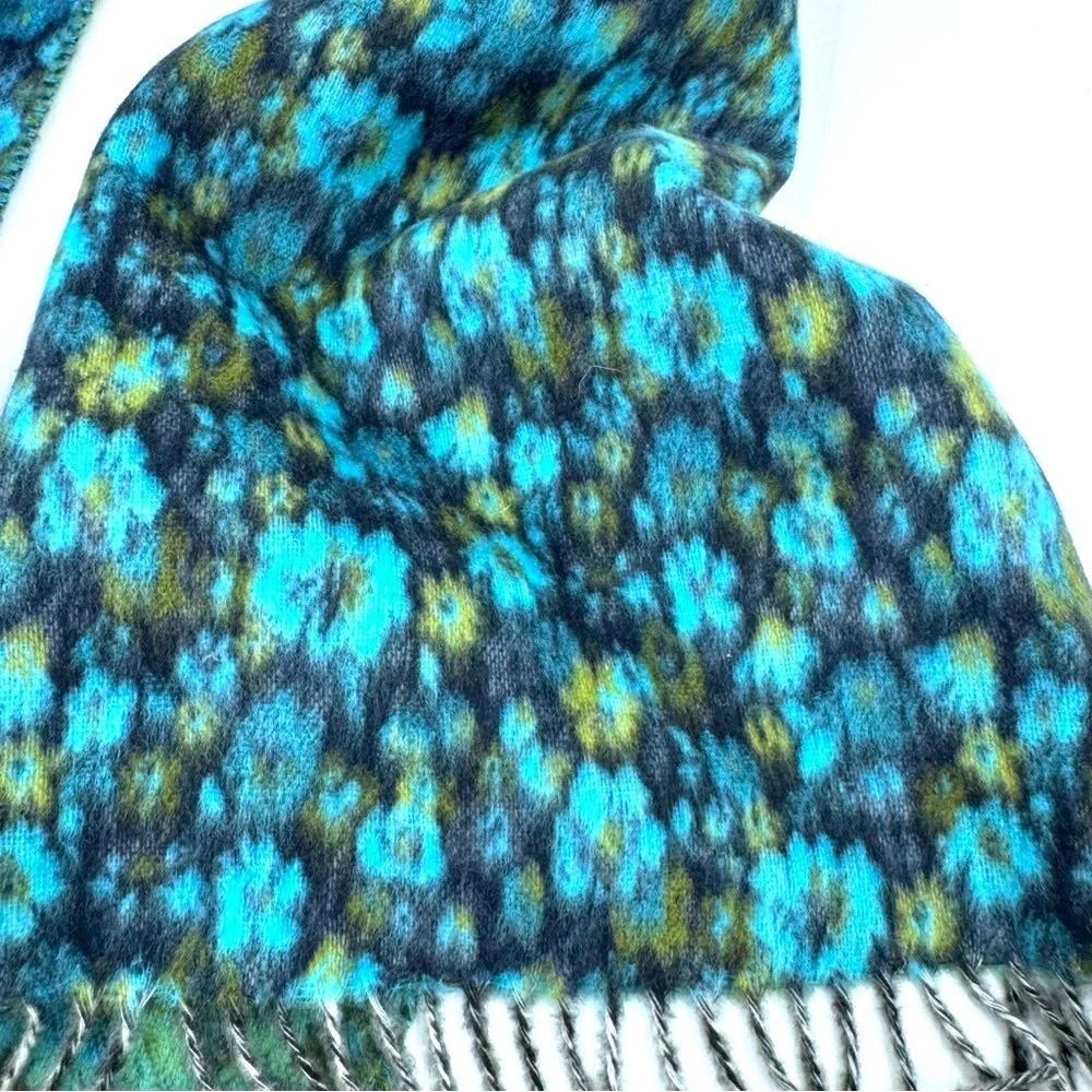 Fraas Blue and Gray Scarf with Fringe‎ Details
